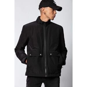 ZADIG & VOLTAIRE NWT MEN'S CRINKLED HOOEDE ZIP UP BLACK JACKET‎ SZ S $370